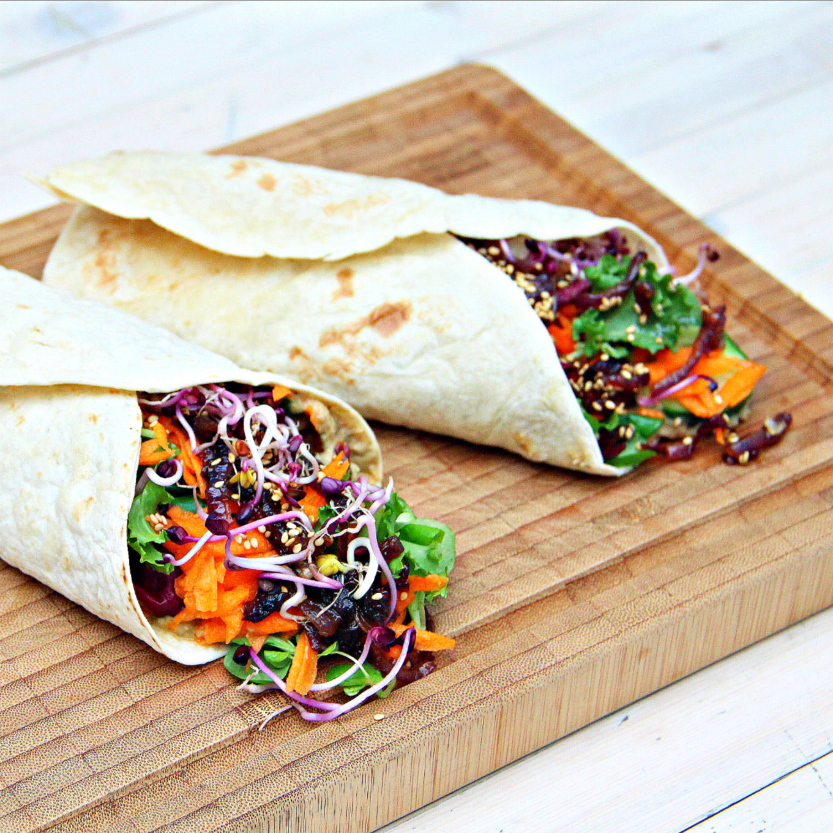 Baba Ganoush & Caramelized Onion Wraps - The Vegan Eskimo