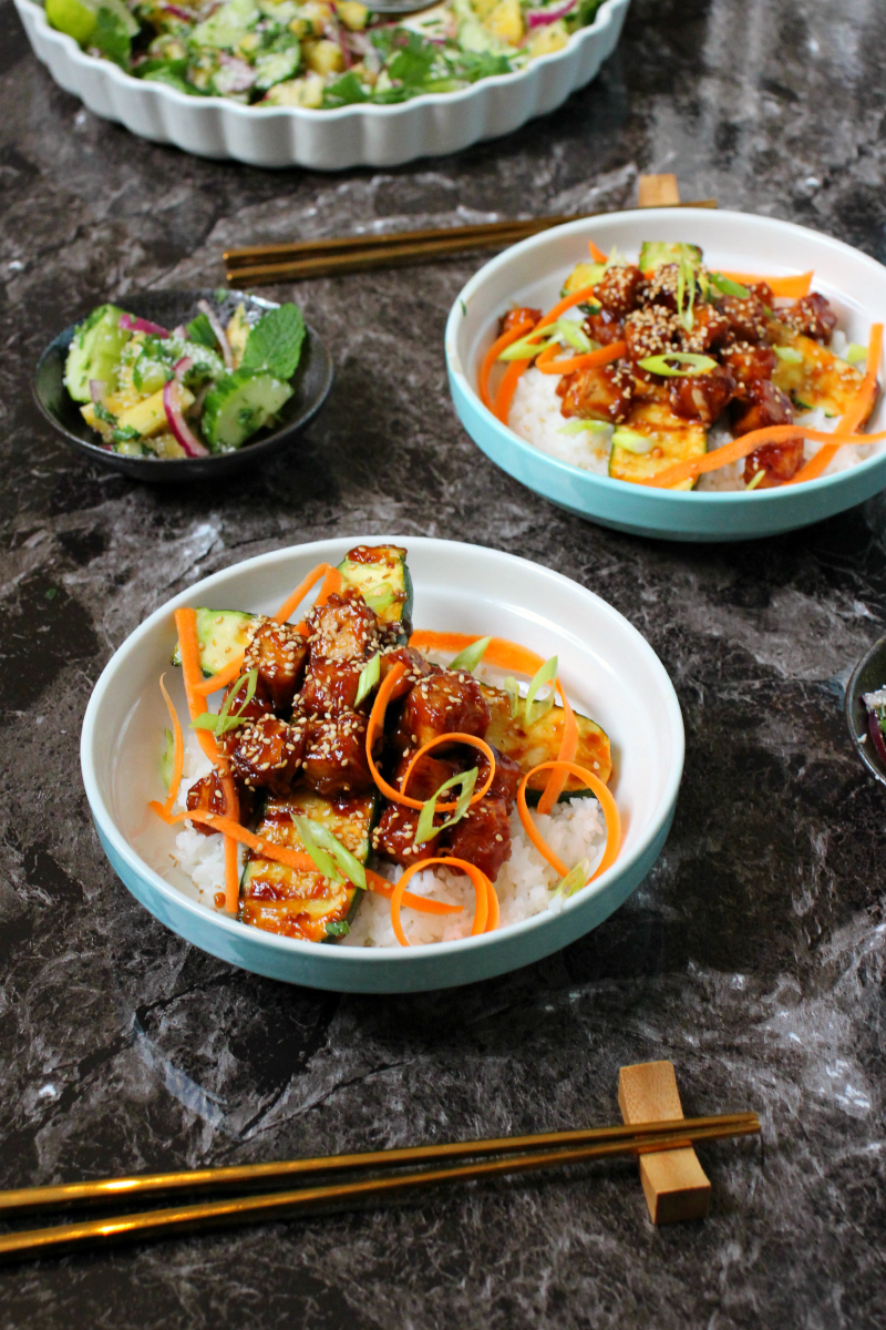 General Tso´s Tofu & Glazed Mini Zucchini - The Vegan Eskimo