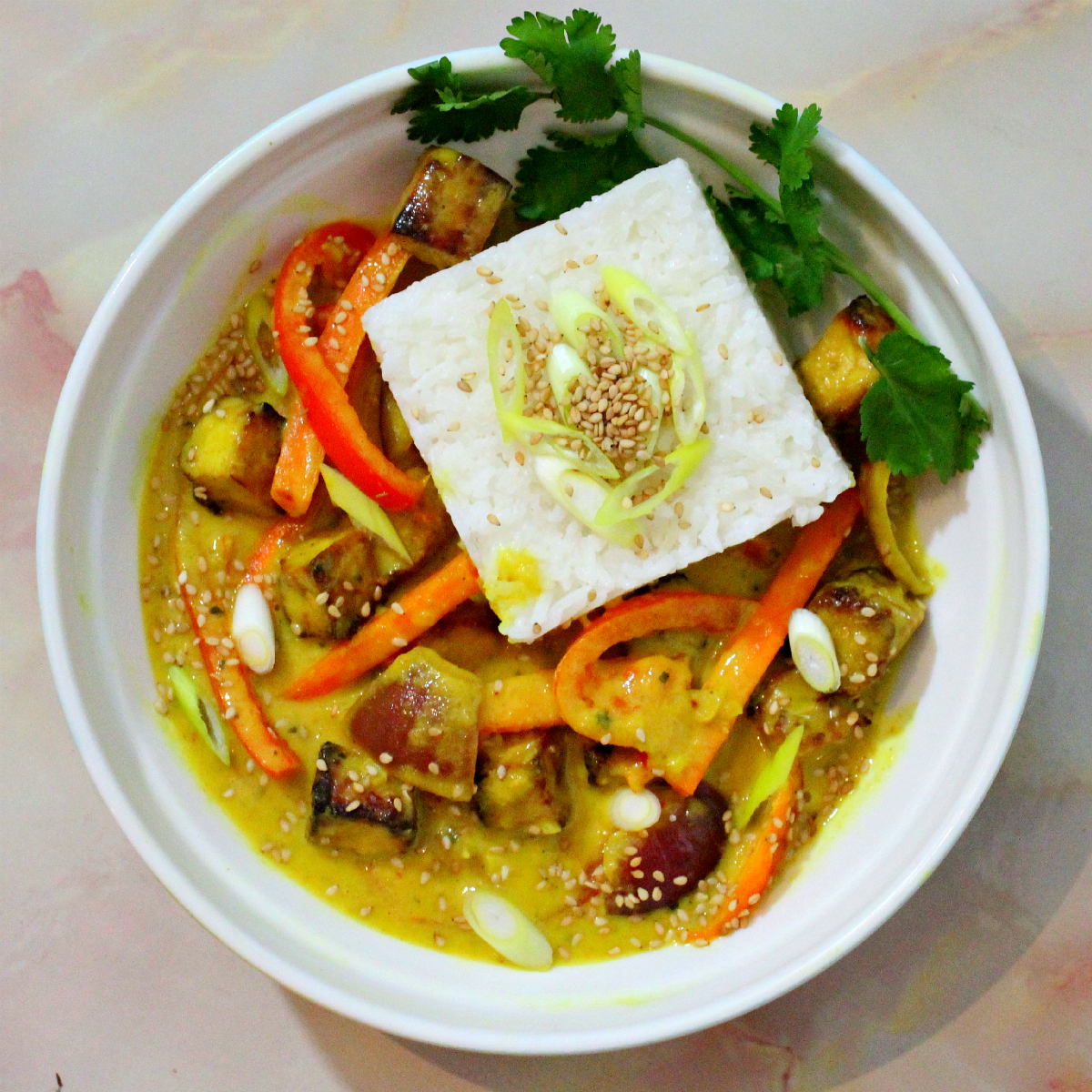 Mango Tofu Coconut Curry - The Vegan Eskimo
