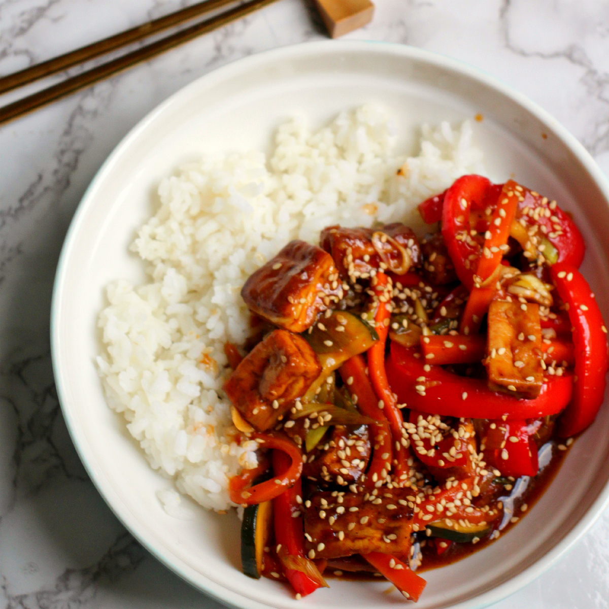 Orange Hoisin Glazed Tofu and Veg - The Vegan Eskimo