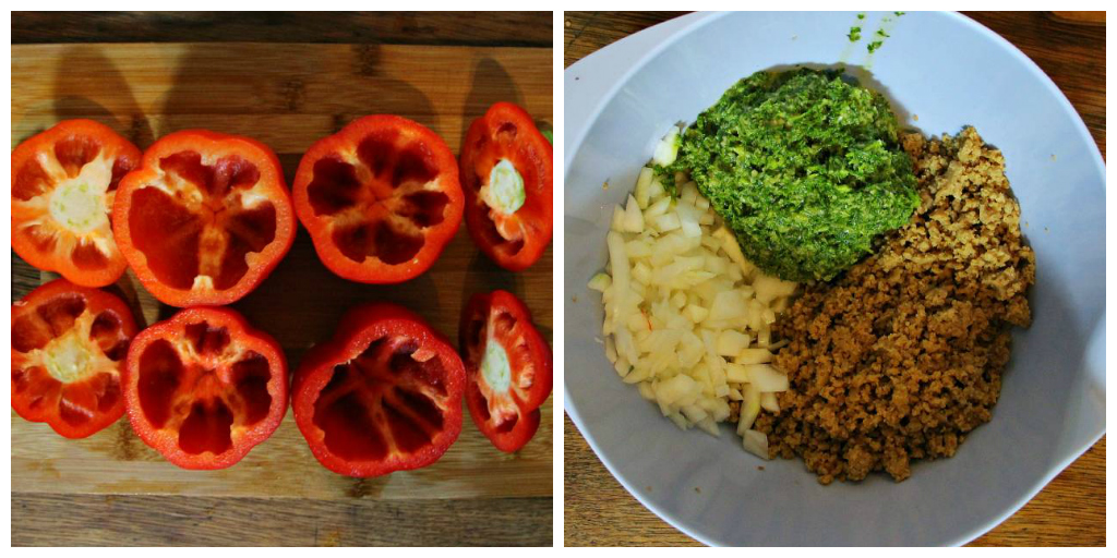 Seitan Chimichurri Stuffed Bell Peppers - The Vegan Eskimo