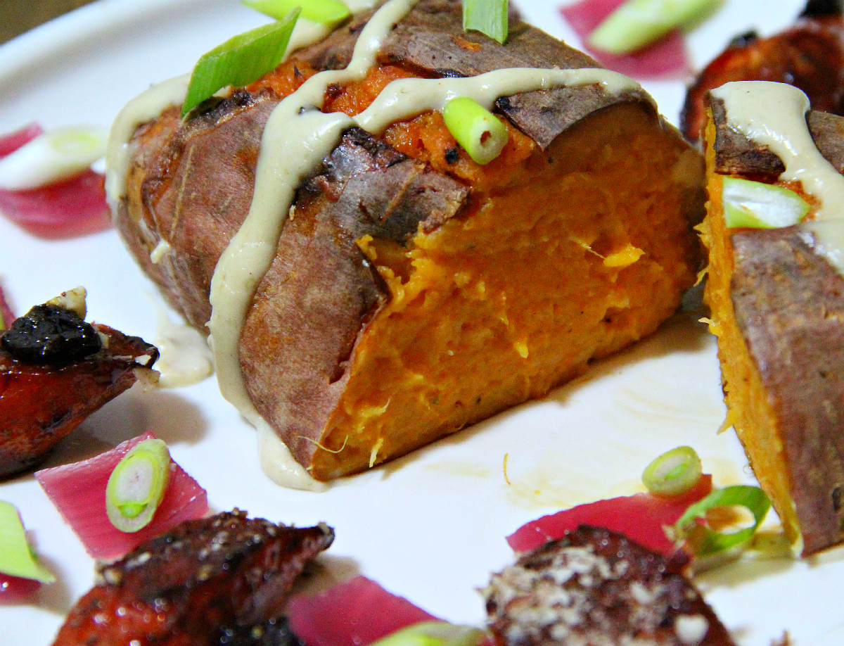 Vegan Double Baked Sweet Potato - The Vegan Eskimo