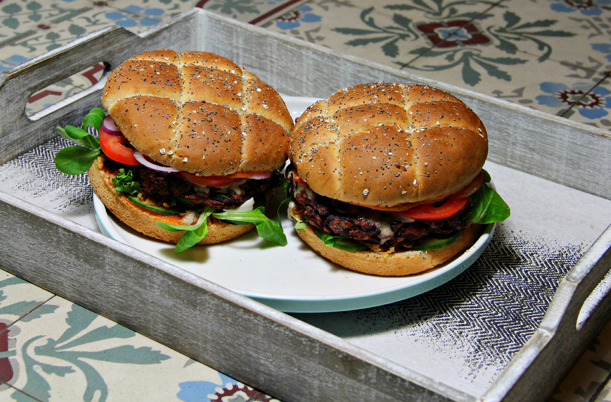 Vegan Mushroom Beet Root Soy Granule Burgers - The Vegan Eskimo