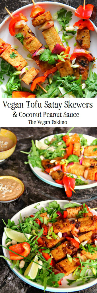 Vegan Tofu Satay Skewers & Peanut Coconut Sauce - The Vegan Eskimo