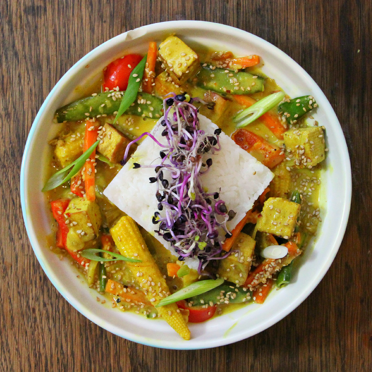 Vegan Tofu Yellow Coconut Curry & Rice - The Vegan Eskimo
