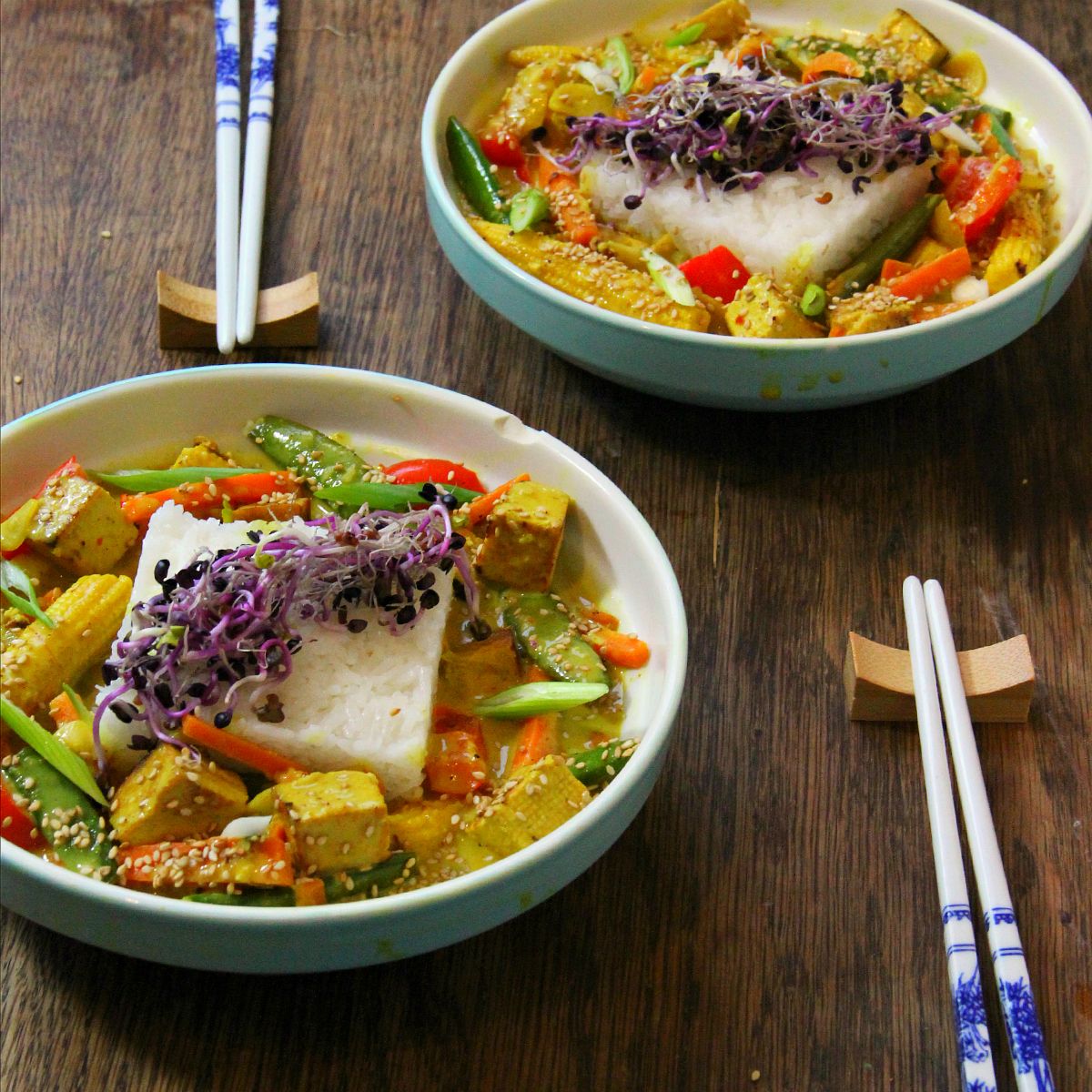 Vegan Tofu Yellow Coconut Curry & Rice - The Vegan Eskimo