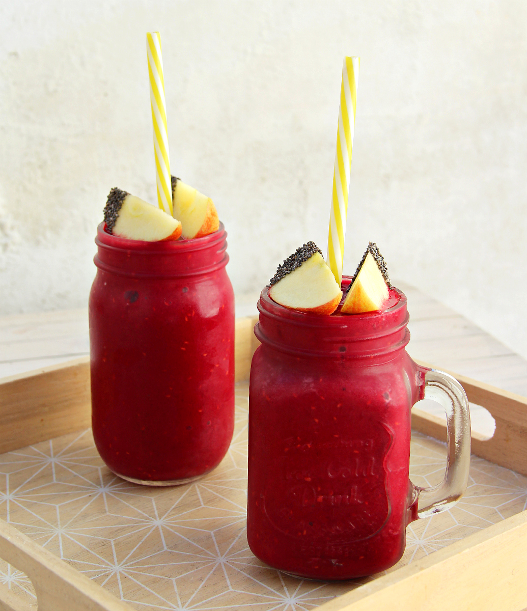 Crimson Red Beet Root Raspberry Ginger Smoothie - The Vegan Eskimo