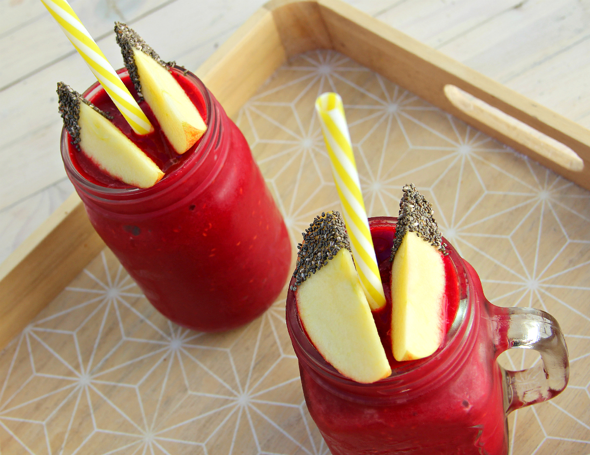 Crimson Red Beet Root Raspberry Ginger Smoothie - The Vegan Eskimo