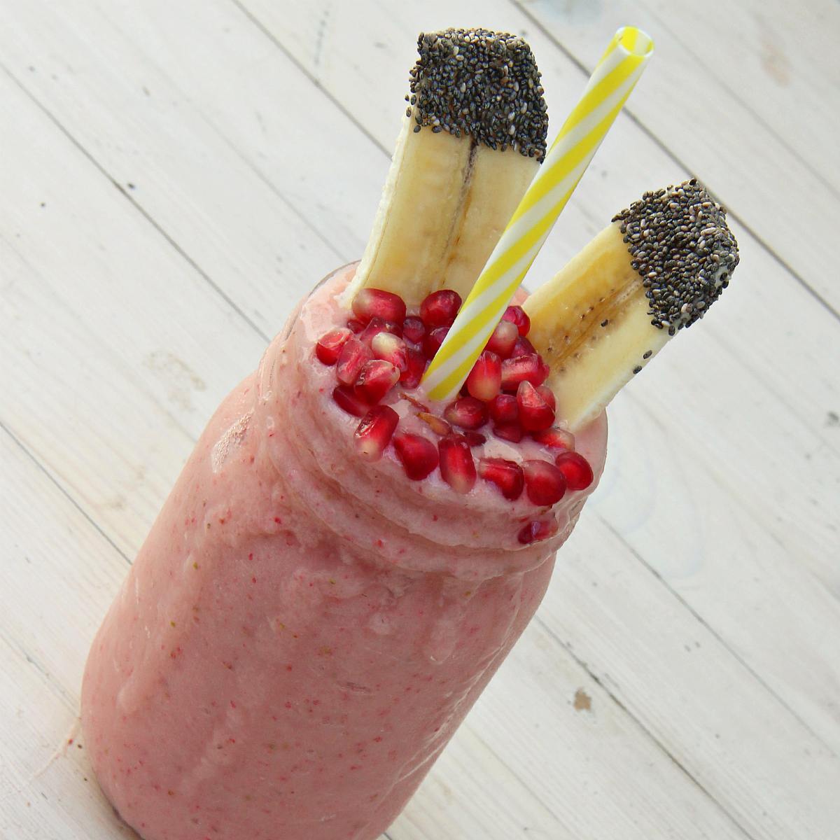 Pink Strawberry Banana Coconut Smoothie - The Vegan Eskimo