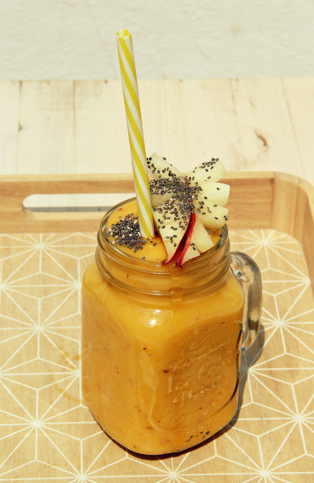 Vegan Yellow Mango Donut Peach Smoothie - The Vegan Eskimo